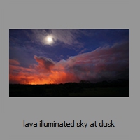 lava illuminated sky at dusk
